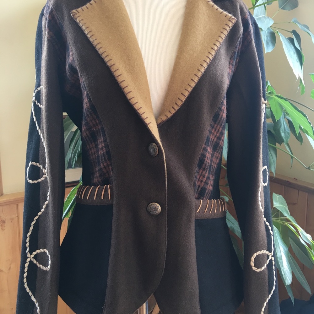 Vintage Retro Western Wool Blazer Medium